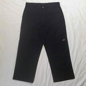 Black Genuine Dickies Hi-Rise Work Pants with Reinforced Knees 36X29
